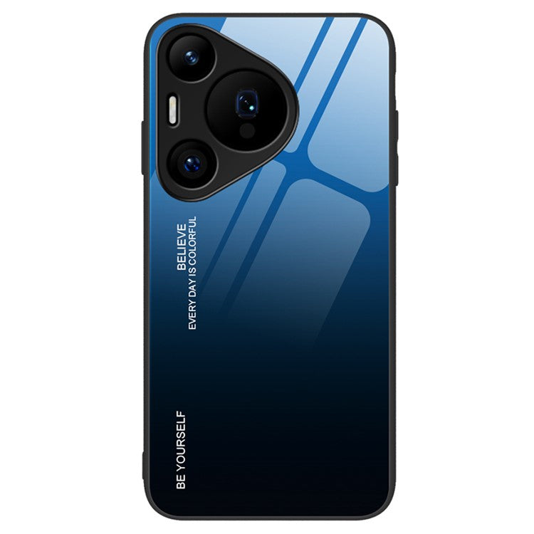 For Huawei Pura 70 Pro / 70 Pro+ Case Anti-Scratch Tempered Glass+PC+TPU Phone Shell - Blue / Black