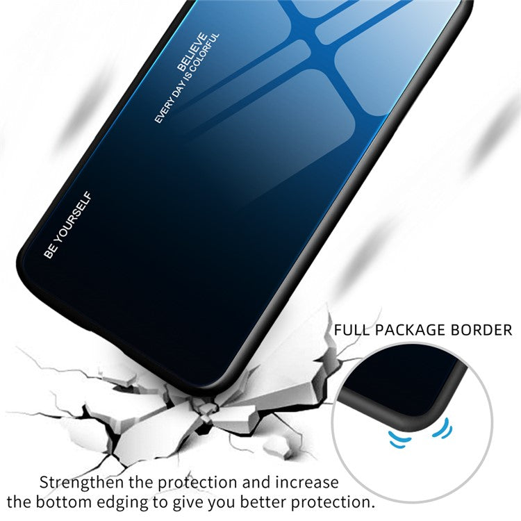 For Huawei Pura 70 Pro / 70 Pro+ Case Anti-Scratch Tempered Glass+PC+TPU Phone Shell - Blue / Black