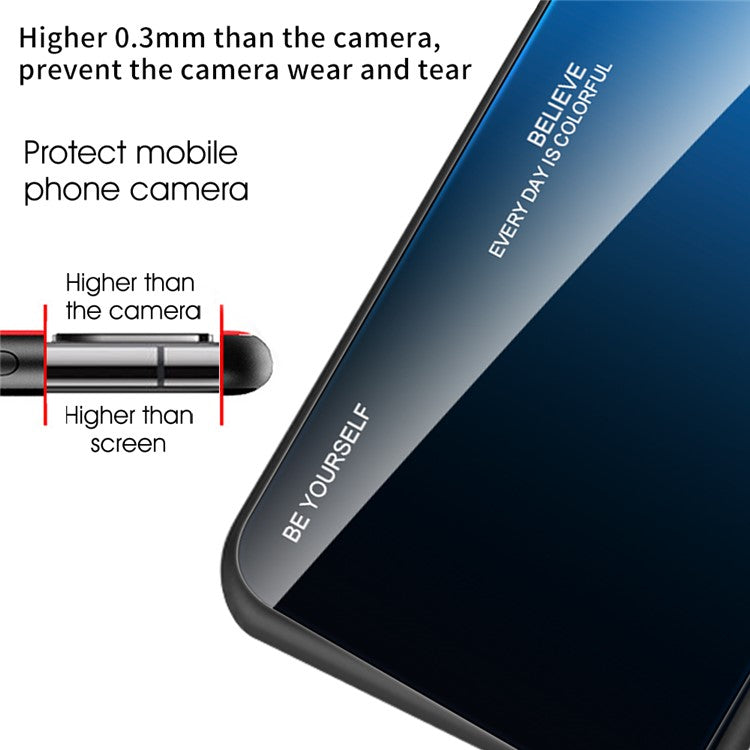 For Huawei Pura 70 Pro / 70 Pro+ Case Anti-Scratch Tempered Glass+PC+TPU Phone Shell - Blue / Black