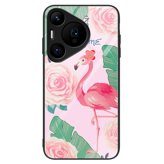 For Huawei Pura 70 Pro / Pura 70 Pro+ Case Pattern Design Tempered Glass Phone Cover - Bird