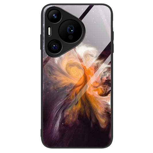 For Huawei Pura 70 Pro / Pura 70 Pro+ Tempered Glass Case Marble Pattern PC+TPU Cover - DL01
