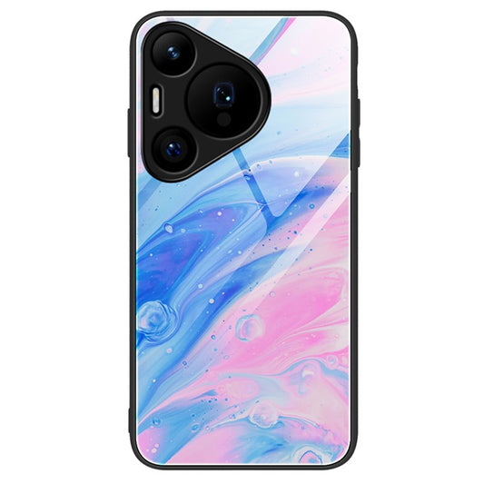 For Huawei Pura 70 Case Marble Pattern Tempered Glass+PC+TPU Phone Cover - DL05