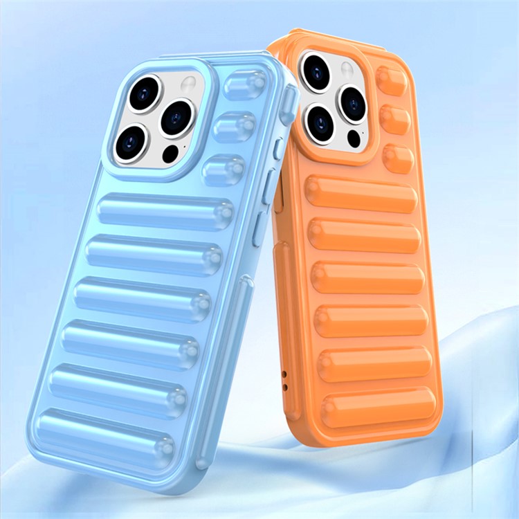 Capsule Series for iPhone 14 Pro Case Anti-drop Ribbed TPU Cover Mobile Phone Accessories Wholesale - Blue