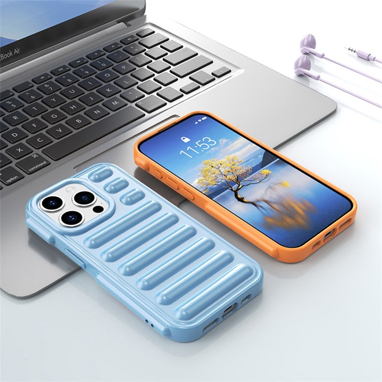 Capsule Series for iPhone 14 Pro Case Anti-drop Ribbed TPU Cover Mobile Phone Accessories Wholesale - Blue