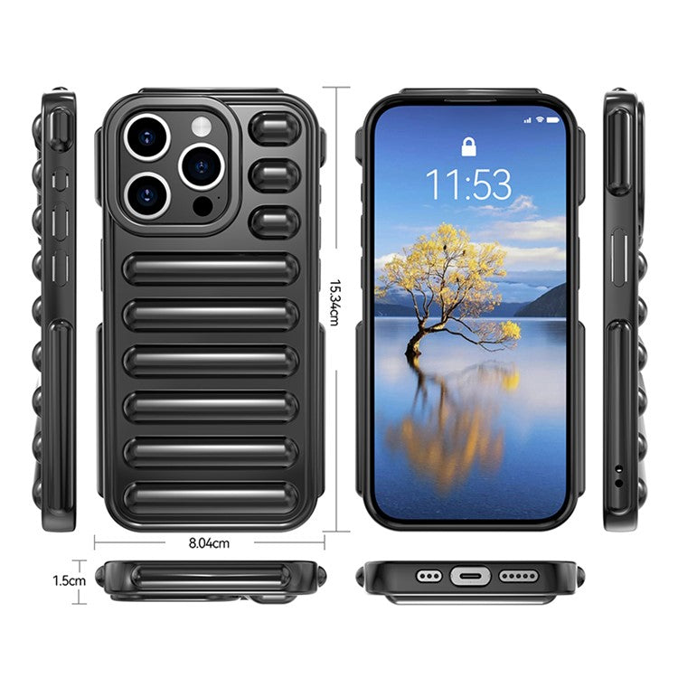 Capsule Series for iPhone 14 Pro Case Anti-drop Ribbed TPU Cover Mobile Phone Accessories Wholesale - Blue