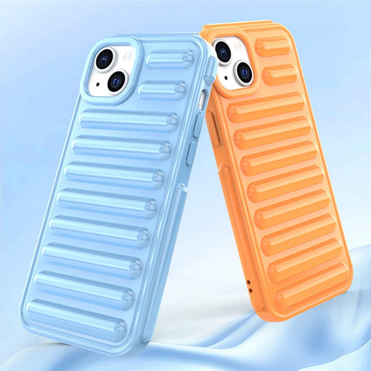 Capsule Series for iPhone 14 Case Internal Groove Design TPU Phone Cover - Transparent Grey