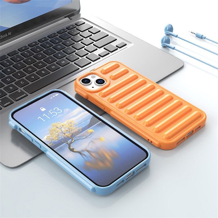 Capsule Series for iPhone 14 Case Internal Groove Design TPU Phone Cover - Transparent Grey