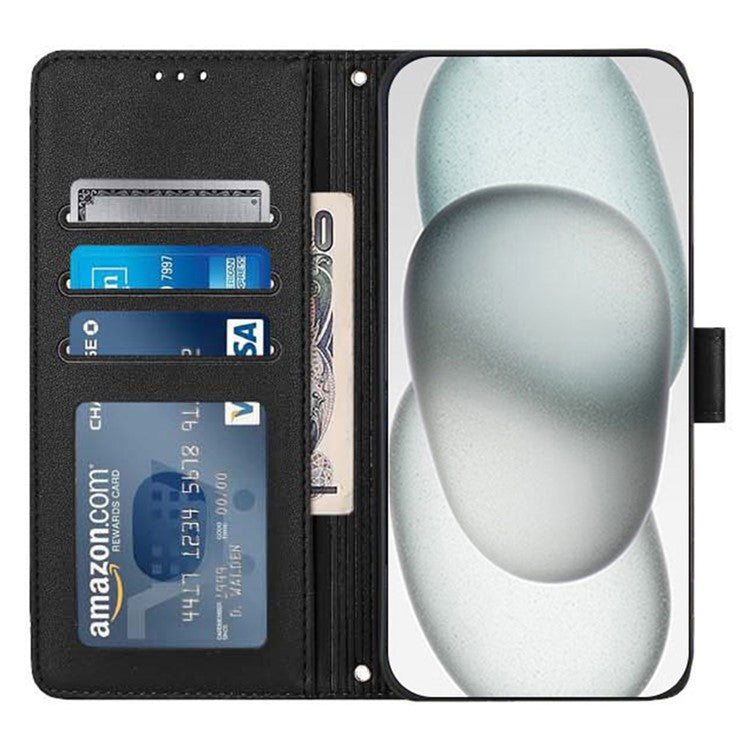 YB Imprinting Series-9 for Honor X40 5G / X9a 5G / Magic5 Lite 5G Phone Case RFID Blocking Leather Cover - Black
