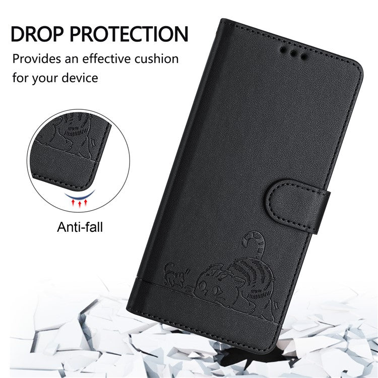 YB Imprinting Series-9 for Honor X40 5G / X9a 5G / Magic5 Lite 5G Phone Case RFID Blocking Leather Cover - Black