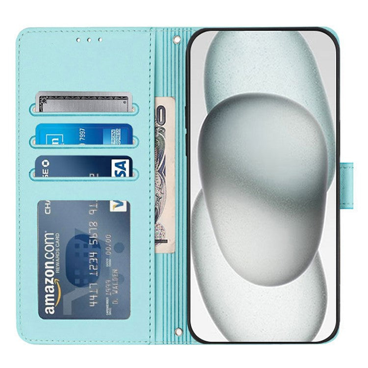 YB Imprinting Series-9 for Honor X40 5G / X9a 5G / Magic5 Lite 5G Phone Case RFID Blocking Leather Cover - Mint Green