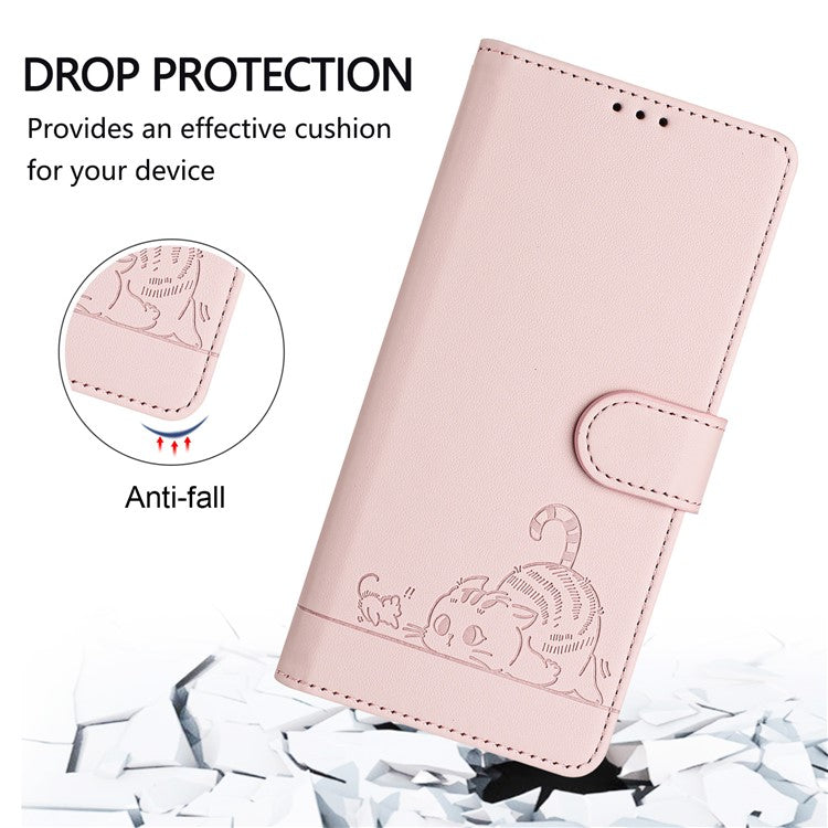 YB Imprinting Series-9 for Honor X40 5G / X9a 5G / Magic5 Lite 5G Phone Case RFID Blocking Leather Cover - Pink