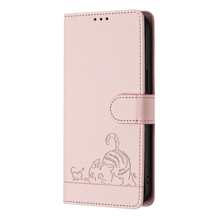 YB Imprinting Series-9 for Honor X40 5G / X9a 5G / Magic5 Lite 5G Phone Case RFID Blocking Leather Cover - Pink