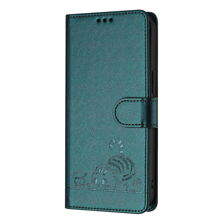 YB Imprinting Series-9 for Honor X40 5G / X9a 5G / Magic5 Lite 5G Phone Case RFID Blocking Leather Cover - Dark Green