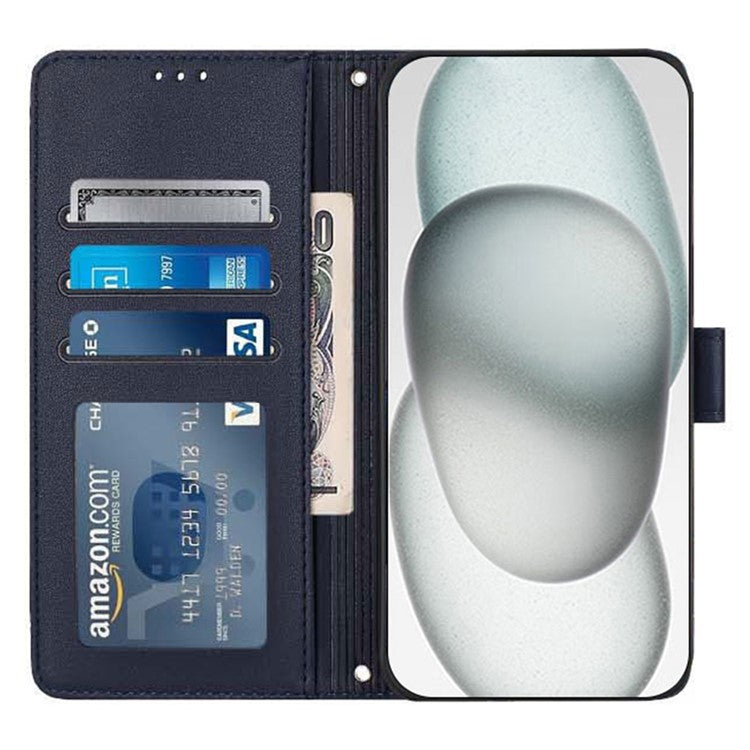 YB Imprinting Series-9 for Honor X40 5G / X9a 5G / Magic5 Lite 5G Phone Case RFID Blocking Leather Cover - Sapphire