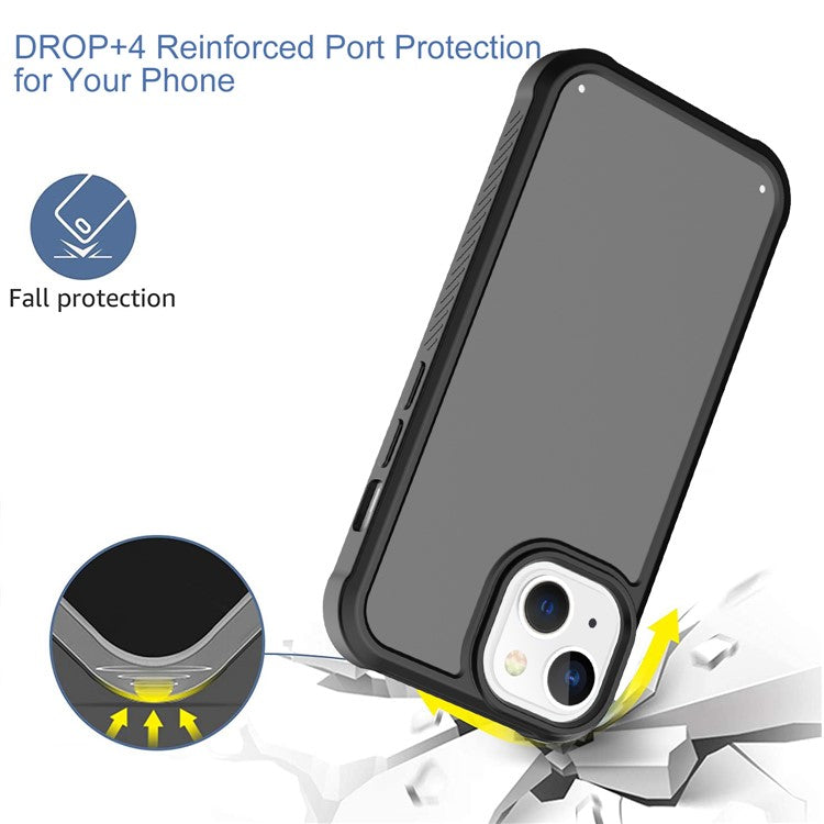 GW20 For iPhone 14 Plus Case TPU+PC Skin-Friendly Touch Matte Phone Cover - Black