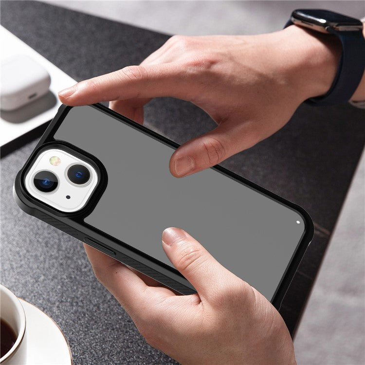 GW20 For iPhone 14 Plus Case TPU+PC Skin-Friendly Touch Matte Phone Cover - Black