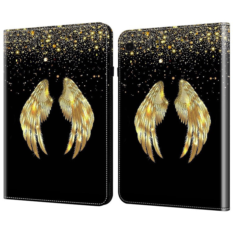For Samsung Galaxy Tab S6 Lite (2020) / (2022) / (2024) Case Leather Tablet Cover Card Slots -  Gold Wings