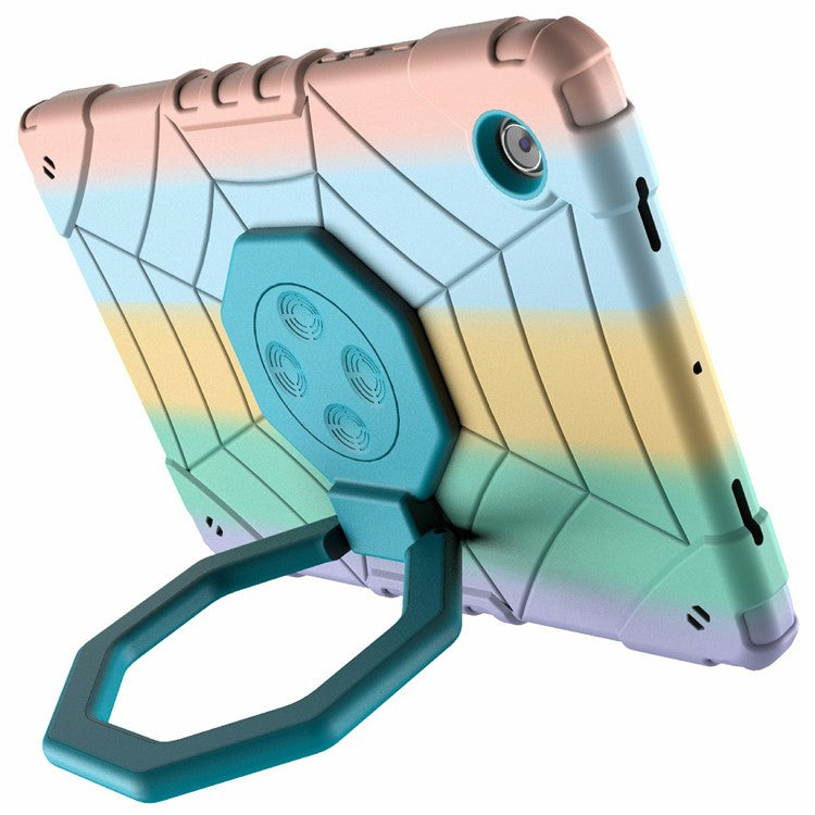 For Samsung Galaxy Tab A8 10.5 (2021) / (2022) Case Kickstand Spider Style PC+TPU Rugged Protective Cover - Gradient+Blue