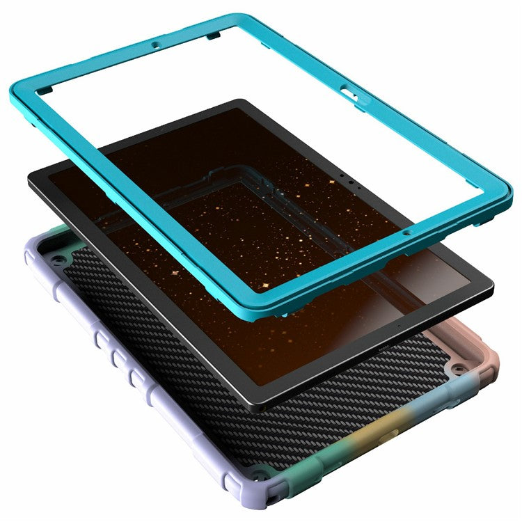For Samsung Galaxy Tab A8 10.5 (2021) / (2022) Case Kickstand Spider Style PC+TPU Rugged Protective Cover - Gradient+Blue