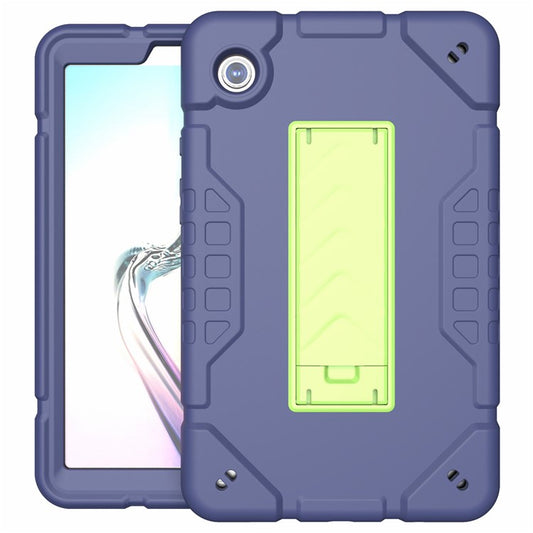 For Samsung Galaxy Tab A9+ Case Kickstand TPU + PC Combo Dual Layer Tablet Cover - Navy Blue+Yellowgreen