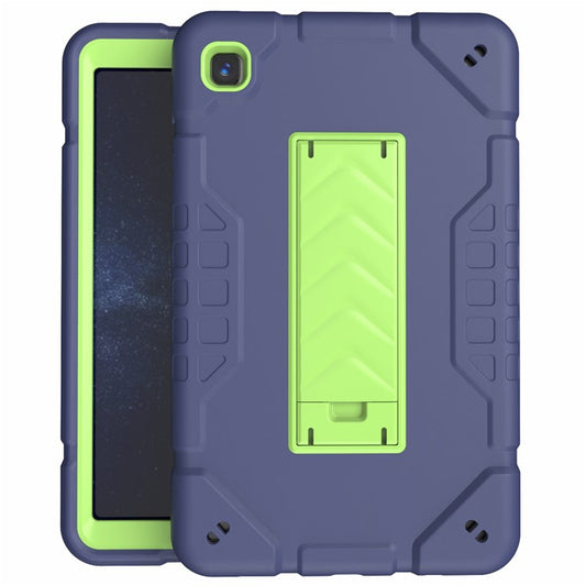 For Samsung Galaxy Tab A7 Lite 8.7-inch Kickstand Case TPU + PC 2 in 1 Dual Layer Protective Cover - Navy Blue+Yellowgreen