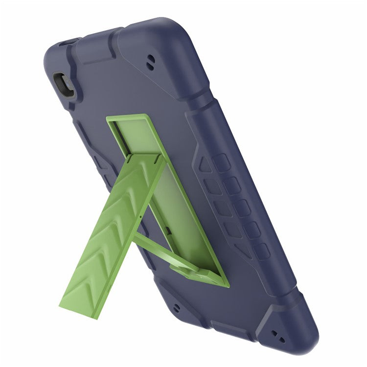For Samsung Galaxy Tab A7 Lite 8.7-inch Kickstand Case TPU + PC 2 in 1 Dual Layer Protective Cover - Navy Blue+Yellowgreen