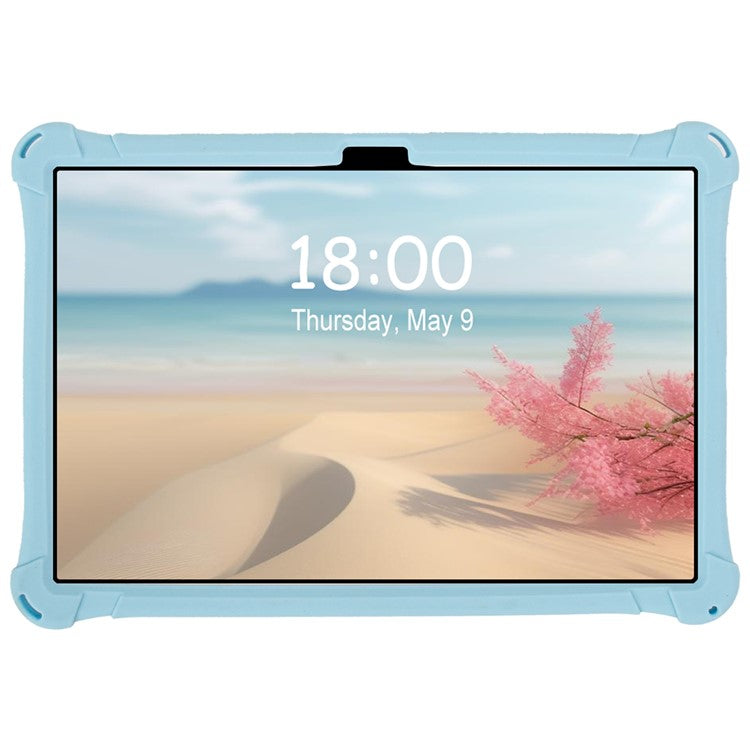 For Samsung Galaxy Tab A9+ X216 Case Cartoon Design Rotatable Kickstand Silicone Tablet Cover - Baby Blue