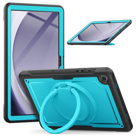 For Samsung Galaxy Tab A9+ SM-X210 / X216 / X218 Case PC+TPU Tablet Cover with Kickstand, Pencil Holder - Baby Blue