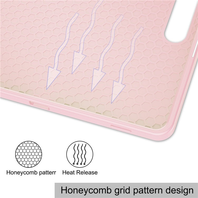 For Samsung Galaxy Tab S10+ Stand Case Shock-Absorbent Leather Tablet Cover with Pen Slot - Pink
