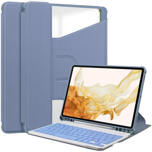 For Samsung Galaxy Tab S10 Plus Case 360° Rotary Stand PU Leather+Acrylic Tablet Cover (Without Keyboard) - Purple