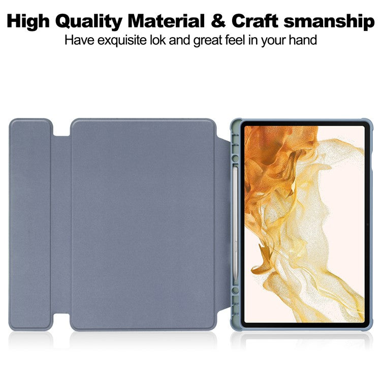 For Samsung Galaxy Tab S10 Plus Case 360° Rotary Stand PU Leather+Acrylic Tablet Cover (Without Keyboard) - Purple
