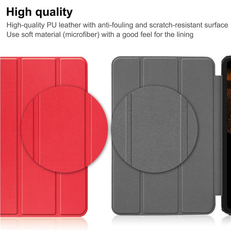 Leather Case for Samsung Galaxy Tab S10 Ultra / Tab S9 Ultra / Tab S8 Ultra Anti-Drop Stand Tablet Cover - Red