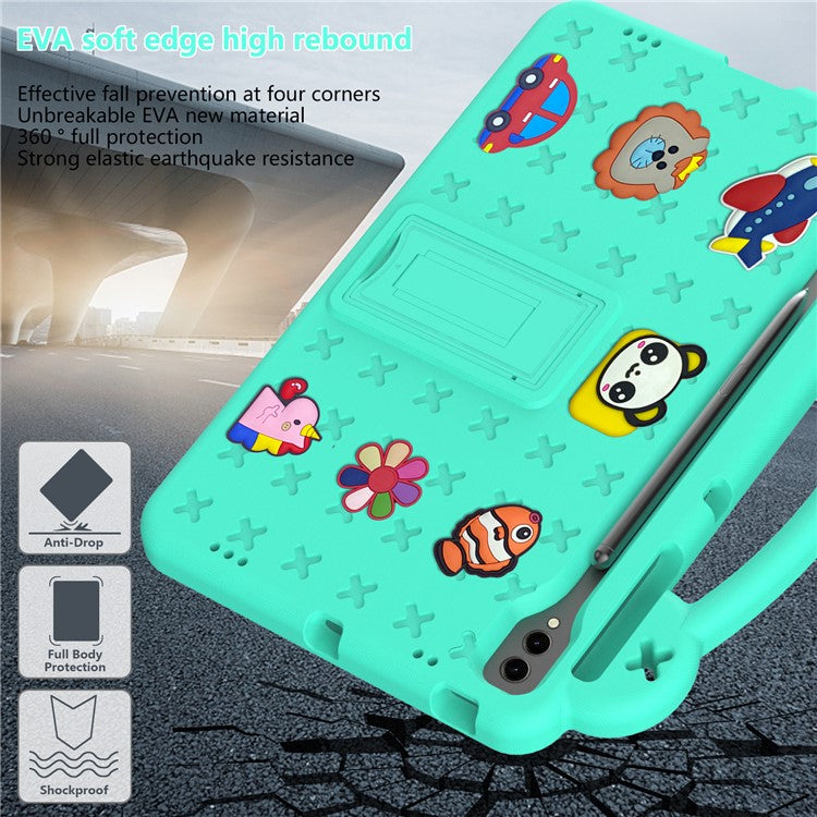 For Samsung Galaxy Tab S10+ / S9+ / S9 FE+ Case Kids EVA Tablet Cover - Green