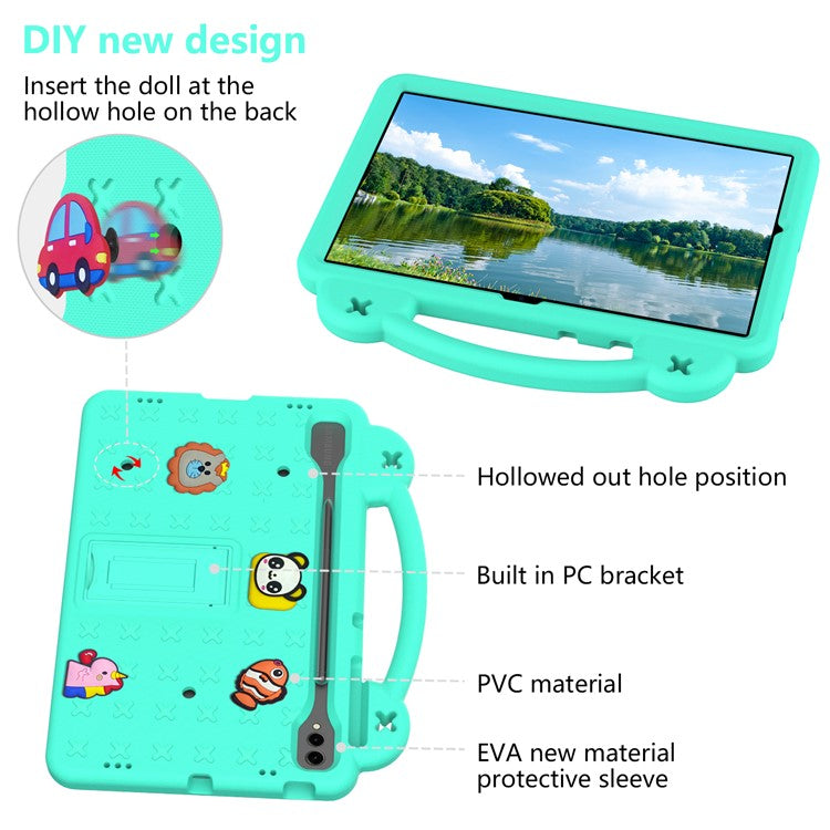 For Samsung Galaxy Tab S10+ / S9+ / S9 FE+ Case Kids EVA Tablet Cover - Green