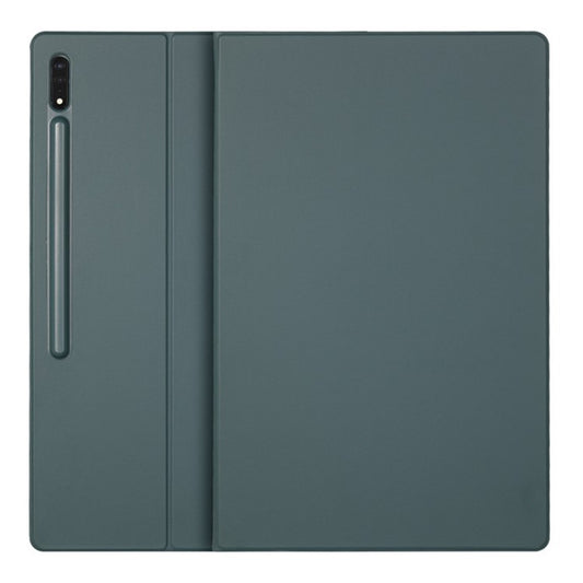 Bulk Purchasing For Samsung Galaxy Tab S9+ Case Pen Slot PU Leather Tablet Cover with Stand, Auto Wake / Sleep - Midnight Green