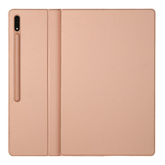 Bulk Purchasing For Samsung Galaxy Tab S8 / S7 Case Pen Slot PU Leather Tablet Cover with Stand, Auto Wake / Sleep - Rose Gold