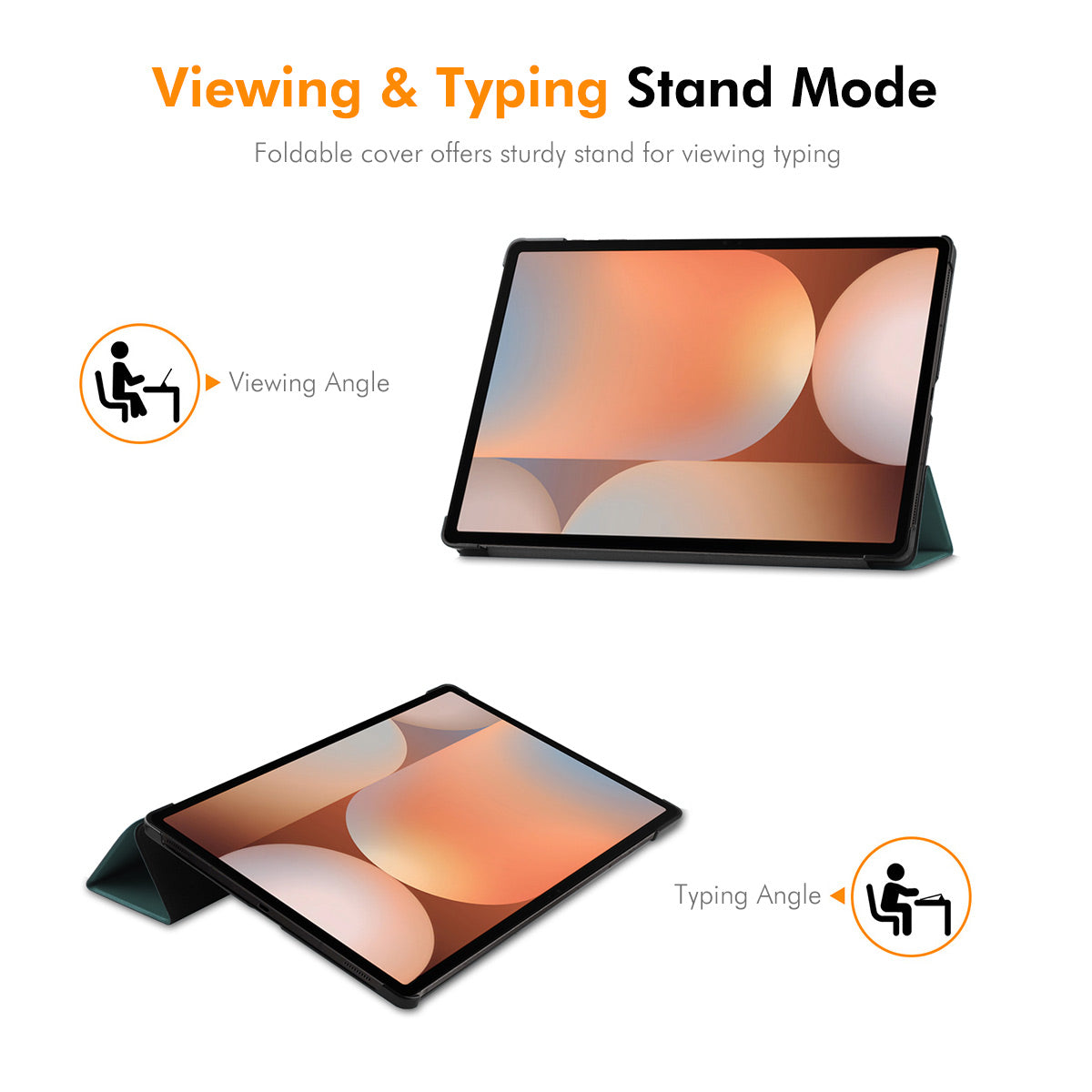 For Samsung Galaxy Tab S9+ / Galaxy Tab S9 FE+ / Galaxy Tab S10+ ENKAY HAT PRINCE Trifold Stand Cover PU Leather+PC Tablet Case - Black
