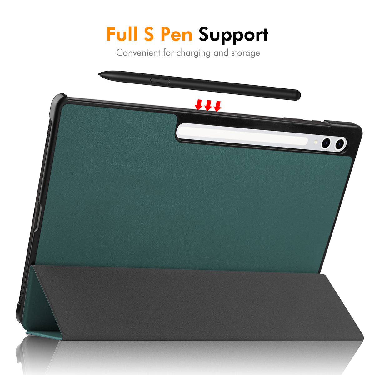 For Samsung Galaxy Tab S9+ / Galaxy Tab S9 FE+ / Galaxy Tab S10+ ENKAY HAT PRINCE Trifold Stand Cover PU Leather+PC Tablet Case - Black