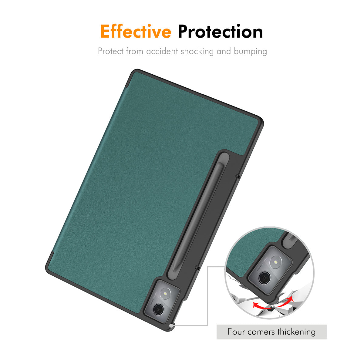 For Samsung Galaxy Tab S9+ / Galaxy Tab S9 FE+ / Galaxy Tab S10+ ENKAY HAT PRINCE Trifold Stand Cover PU Leather+PC Tablet Case - Black