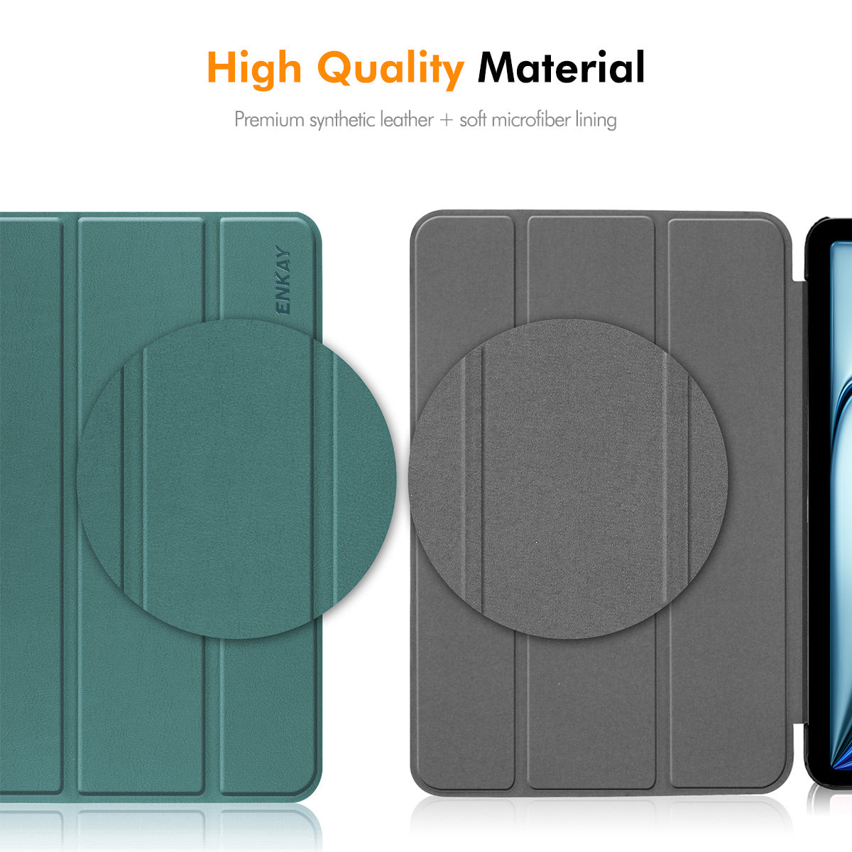 For Samsung Galaxy Tab S9+ / Galaxy Tab S9 FE+ / Galaxy Tab S10+ ENKAY HAT PRINCE Trifold Stand Cover PU Leather+PC Tablet Case - Black