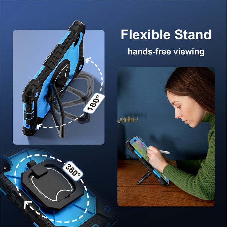 For Xiaomi Redmi Pad SE 4G 8.7 inch Case Silicone+PC Kickstand Tablet Cover - Black / Blue