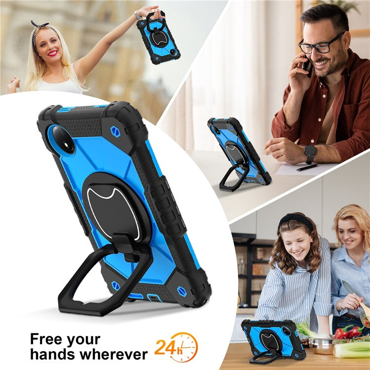 For Xiaomi Redmi Pad SE 4G 8.7 inch Case Silicone+PC Kickstand Tablet Cover - Black / Blue