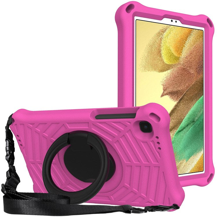 For Samsung Galaxy Tab A7 Lite 8.7-inch (2021) SM-T220/SM-T225 EVA Protective Case with Shoulder Strap Anti-Scratch Cover Shockproof Portable Tablet Case - Rose