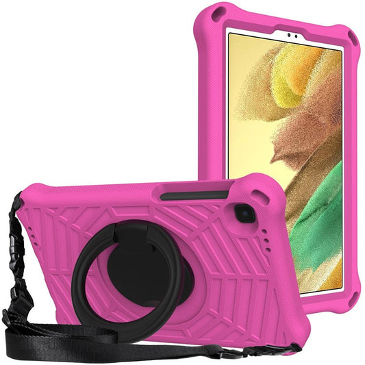 For Samsung Galaxy Tab A7 Lite 8.7-inch (2021) SM-T220/SM-T225 EVA Protective Case with Shoulder Strap Anti-Scratch Cover Shockproof Portable Tablet Case - Rose