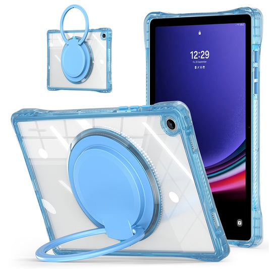 For Samsung Galaxy Tab A9+ SM-X210 / X216 / X218 Case Rotary Kickstand PC+TPU+Acrylic Tablet Cover - Baby Blue