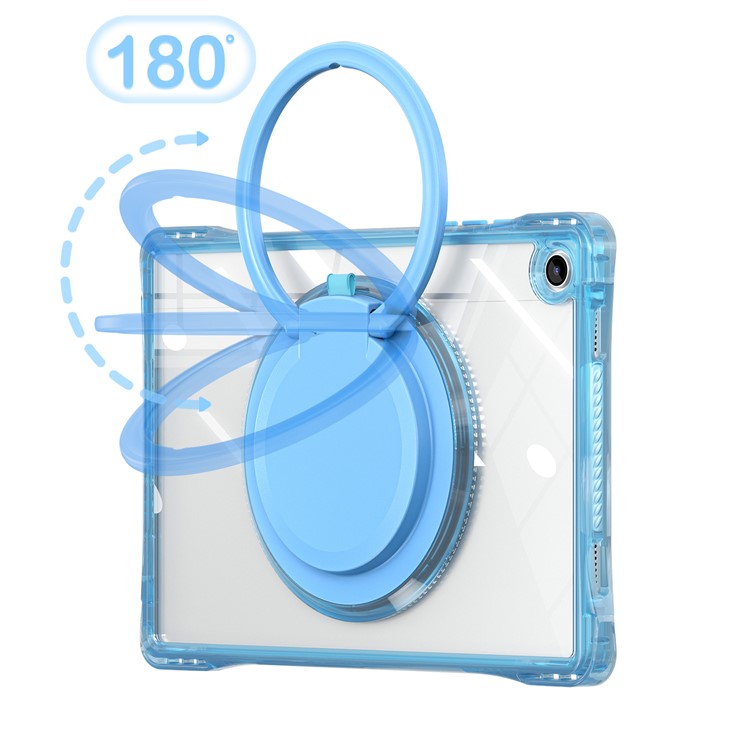 For Samsung Galaxy Tab A9+ SM-X210 / X216 / X218 Case Rotary Kickstand PC+TPU+Acrylic Tablet Cover - Baby Blue