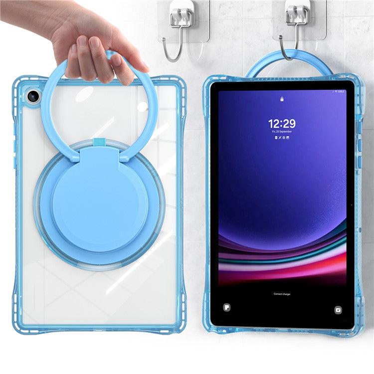 For Samsung Galaxy Tab A9+ SM-X210 / X216 / X218 Case Rotary Kickstand PC+TPU+Acrylic Tablet Cover - Baby Blue
