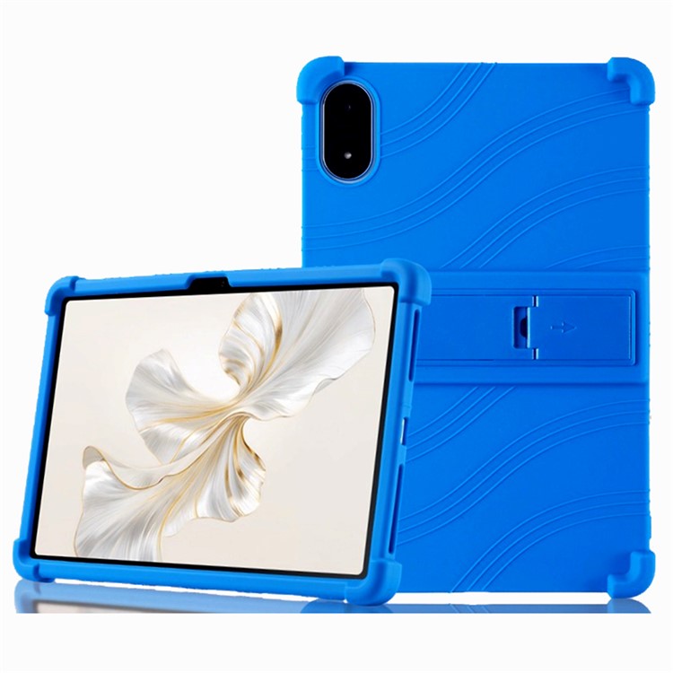 For Honor Pad 9 Pro / Pad V8 Pro Silicone Case with Kickstand Rugged Protective Cover - Dark Blue