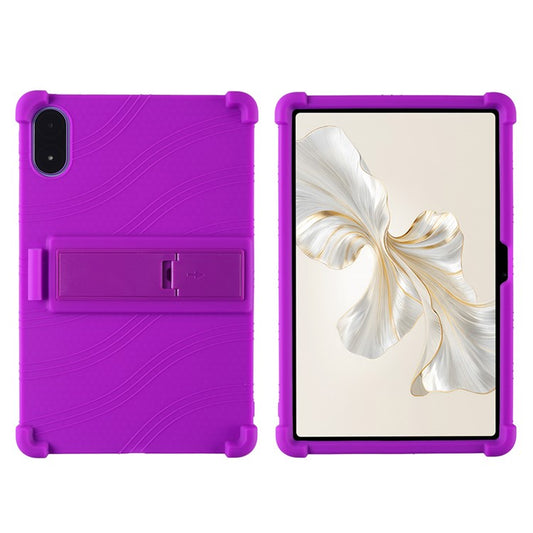 For Honor Pad 9 Pro / Pad V8 Pro Silicone Case with Kickstand Rugged Protective Cover - Purple
