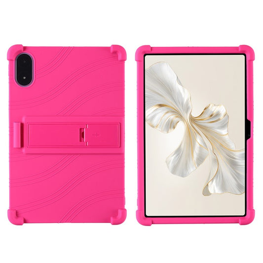 For Honor Pad 9 Pro / Pad V8 Pro Silicone Case with Kickstand Rugged Protective Cover - Rose
